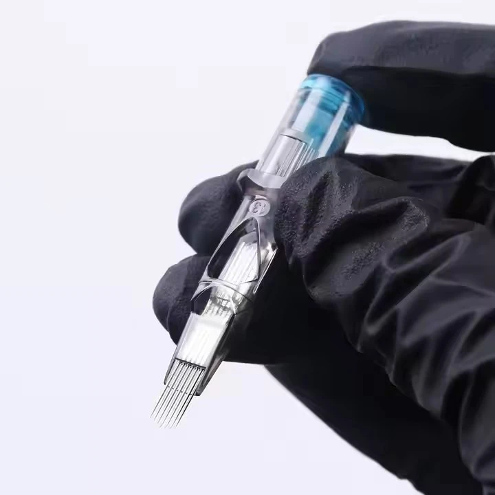 „Blackbird“ tatuiruočių adatų dėžutė Vienkartinė sterilizuota saugos adata RS/RL/RM/M1 su tatuiruočių sukamosios mašinos plėvele