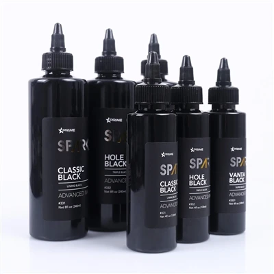 SPARK Black Series tatuiruočių rašalas: profesionalus 3 spalvų rinkinys tiksl...