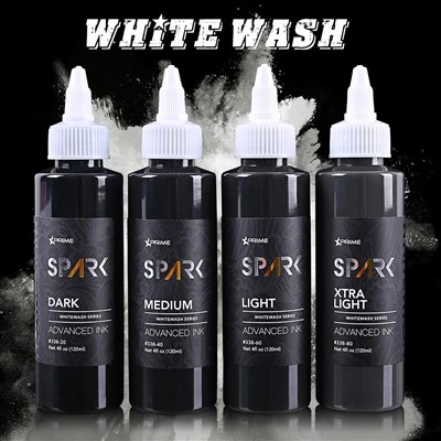 „Spark Professional 4oz“ ekologiškas ryškus ir ilgas - ilgalaikis baltųjų bangos tatuiruočių rašalas tatuiruotėms