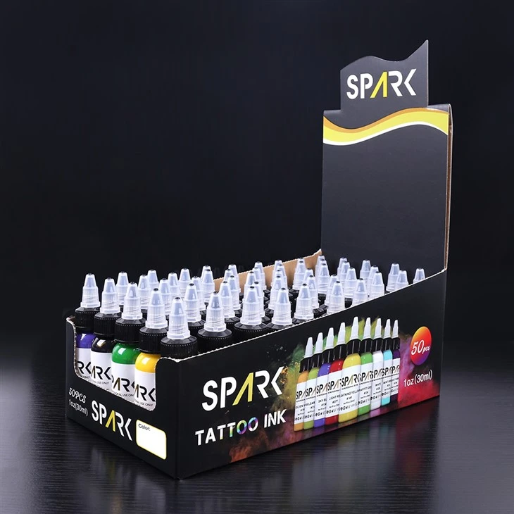 „Spark Organic“ 0,5 uncijos greitai sausas ilgas ilgalaikis dizainas Tatuiruotės rašalo nuolatinis makiažo pigmentas kūno menui