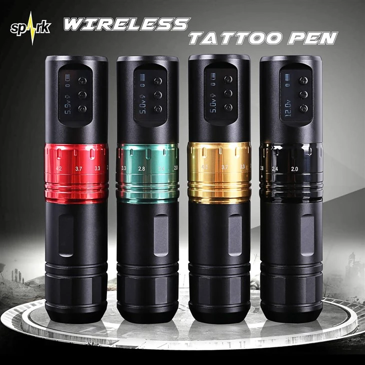 „Spark Professional Precision“ reguliuojamos tatuiruotės rašiklio nešiojamasis elektrinis kėbulo menas. Nuolatinė baterija