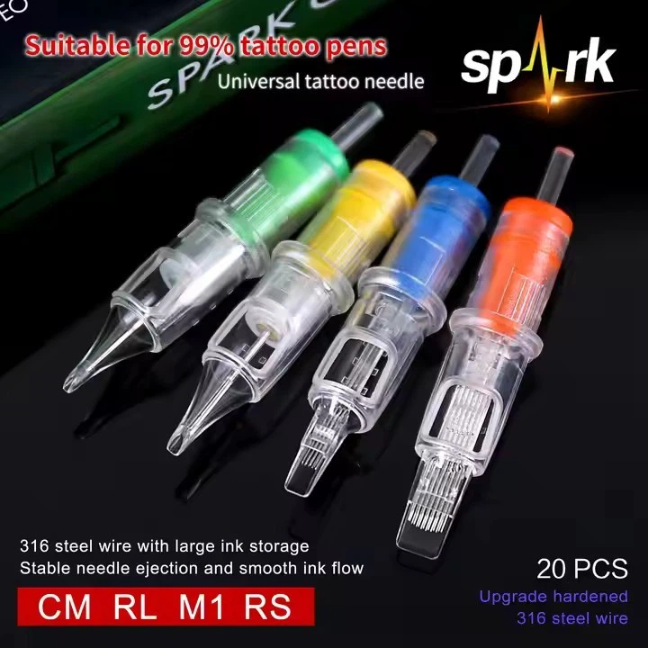 Tikroji spalva Sparkle tatuiruotė adatos dėžutė Didmeninė tatuiruotė Tatuiruotė adatos makiažas vienkartinis kūno menas