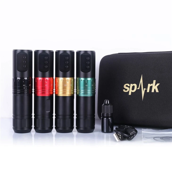 „Spark“ įkraunamas belaidis reguliavimas nuolatinis jungtis vienkartinė kasetė belaidžio tatuiruočių mašinos rašiklis