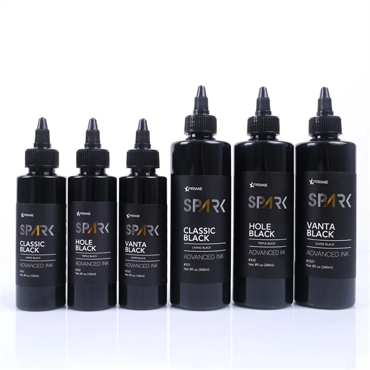 4OZ 8OZ Pamušalas Juodas Trigubas Juodas Super Black Spark Tattoo Ink Tattoo Ink Black