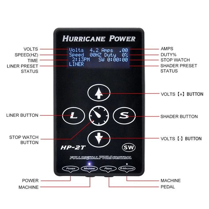 „Hurricane Tattoo Power Supply Mini Power Supply“ tatuiruotės