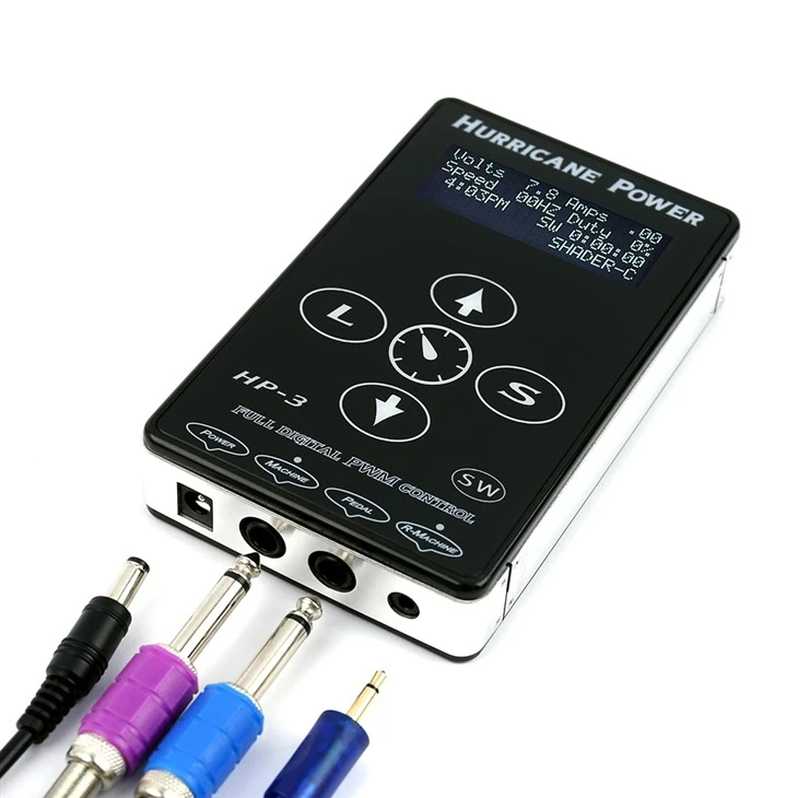 „Hurricane Tattoo Power Supply“ Dvigubas tatuiruotės maitinimo šaltinis