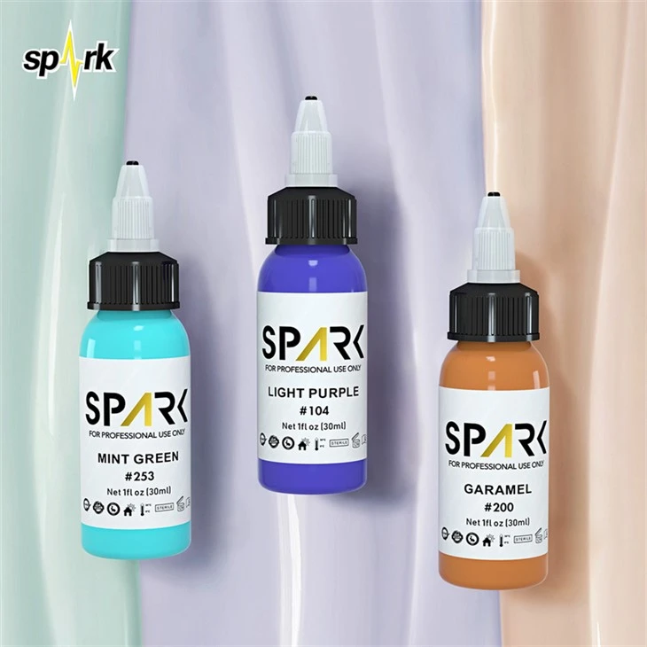 Bešvinis tatuiruočių rašalas „Spark Tattoo Ink“ Profesionalus tatuiruočių rašalo ekranas