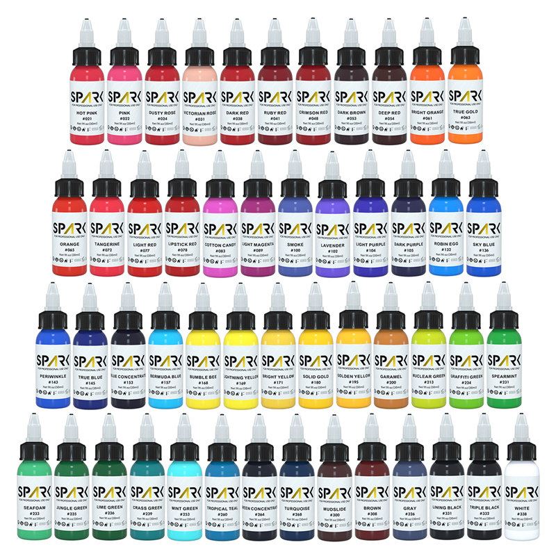 Aukščiausios kokybės „Spark Tattoo Ink Tattoo Supply“ tatuiruočių rašalo rinkinys