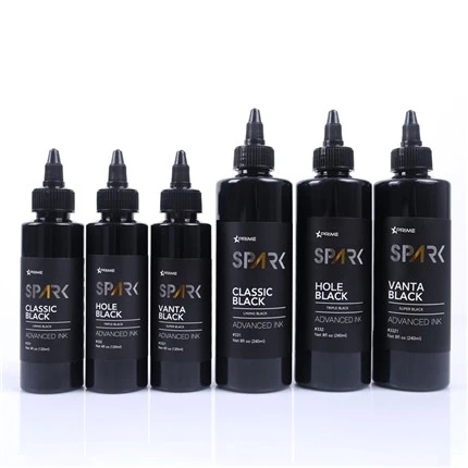8OZ Black Ink Series Hole Black Triple Black Spark Tattoo Ink Tatuiruotės rašalas be švino