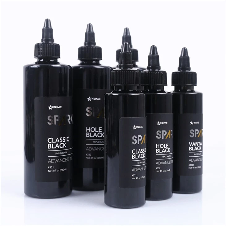 Triple Black 8OZ Hole Black Black Ink Series Spark Tattoo Ink Tatuiruotės rašalo rinkinys