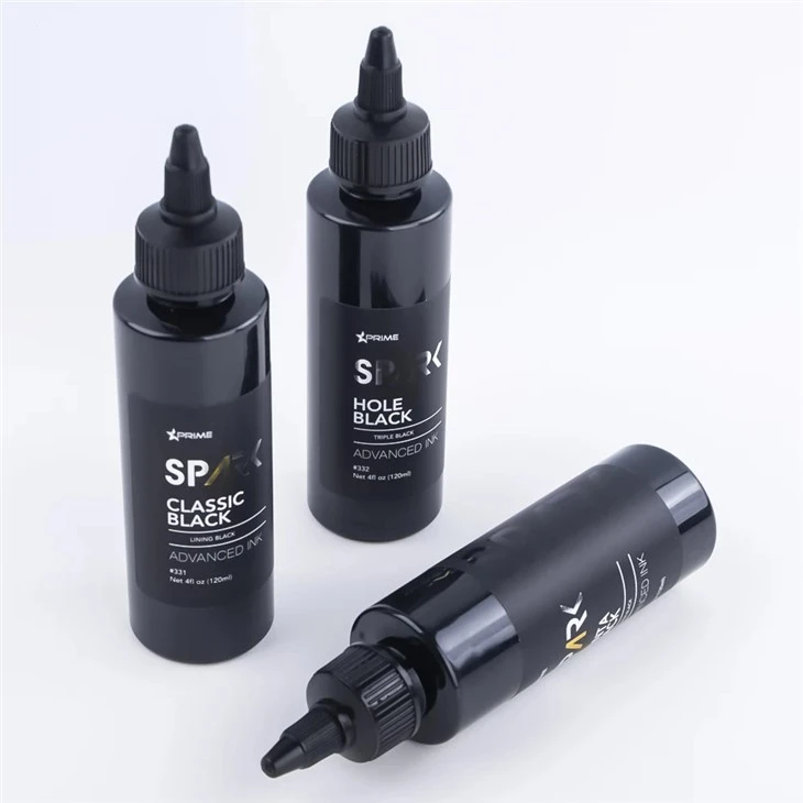 Juodas šviesus tatuiruočių rašalas, trigubas juodas 8OZ Hole Black Black Ink Series Spark Tattoo Ink Tatuiruotės rašalo rinkinys