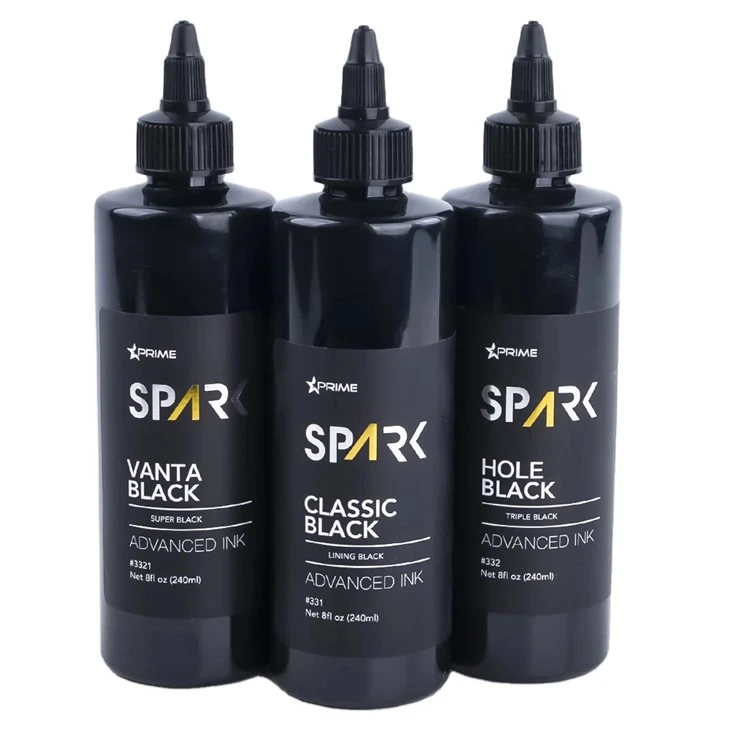 Tattoo Ink 8 Oz Super Black Black Ink Series Vanta Black Spark Tattoo Ink Tatuiruotės rašalo rinkinys