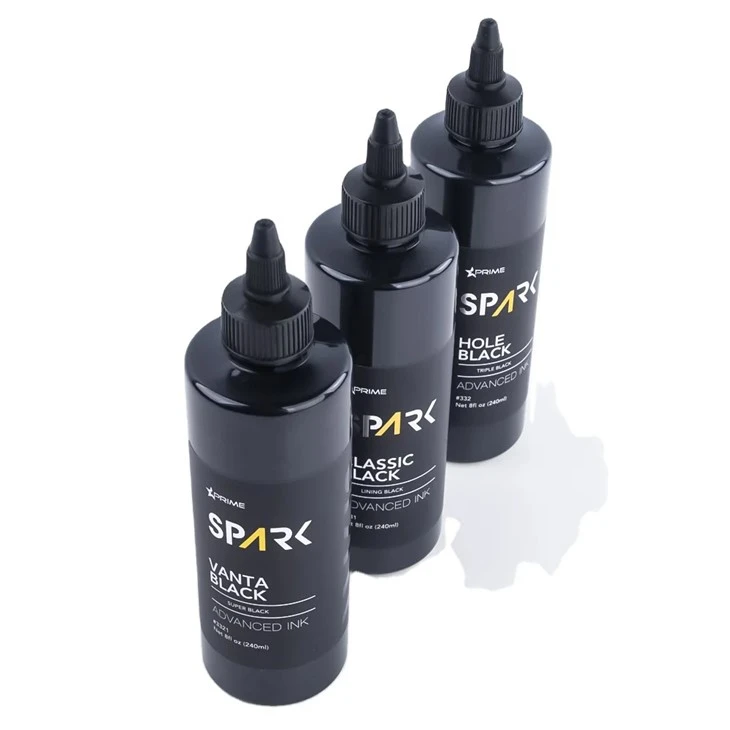 Vanta Black 8OZ 4OZ Super Black Ink Series Spark Tattoo Ink Tatuiruotės rašalo rinkinys Profesionalus